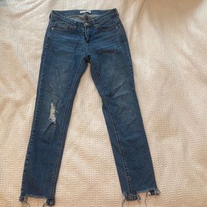 Straight fit, Stradivarius, medium rise, cigarette denim jeans pants